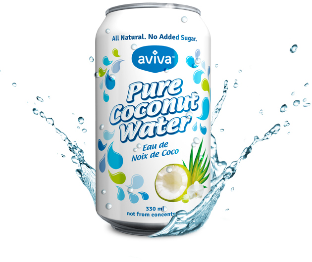 Aviva logo design and packaging "Coconut Water"