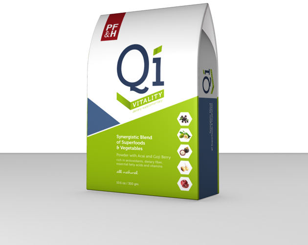 QI Vitality. Logo, Packaging & 3D Preview