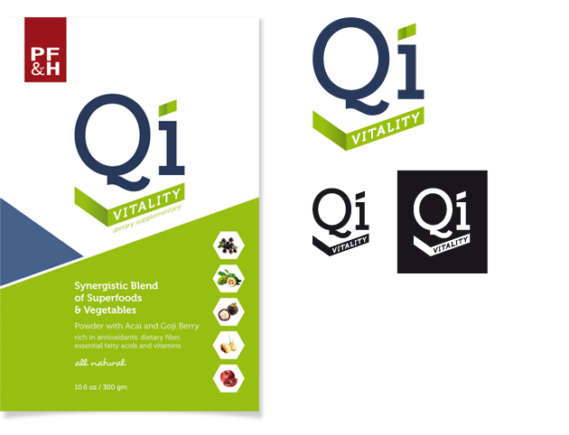 QI Vitality. Logo, Packaging & 3D Preview